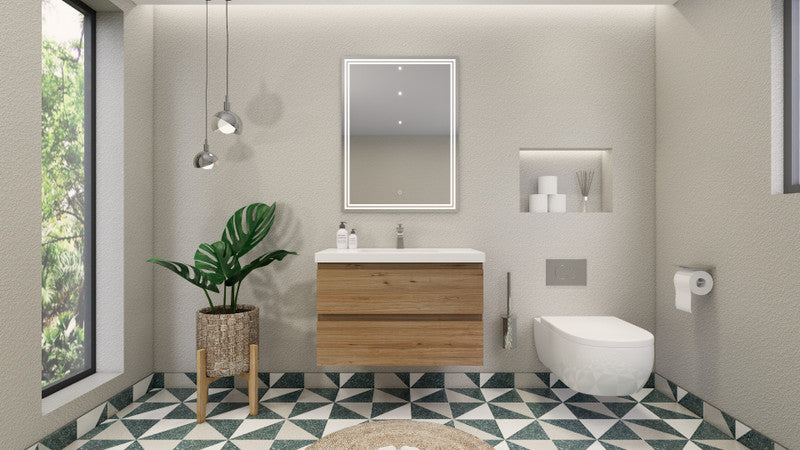 MOB 36" Wall Mounted Modern Bathroom Vanity with Reinforced Acrylic Sink