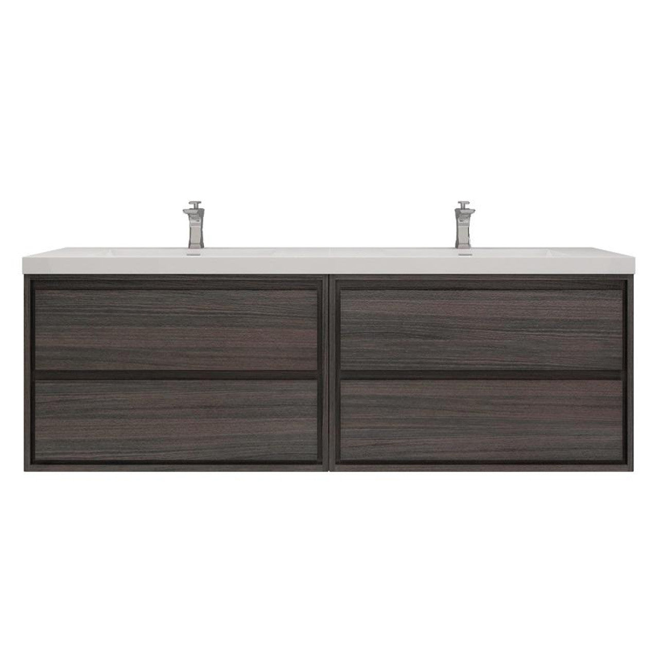 MOM8 72" Wall Mounted Modern Vanity - Double Sink (36"+36")