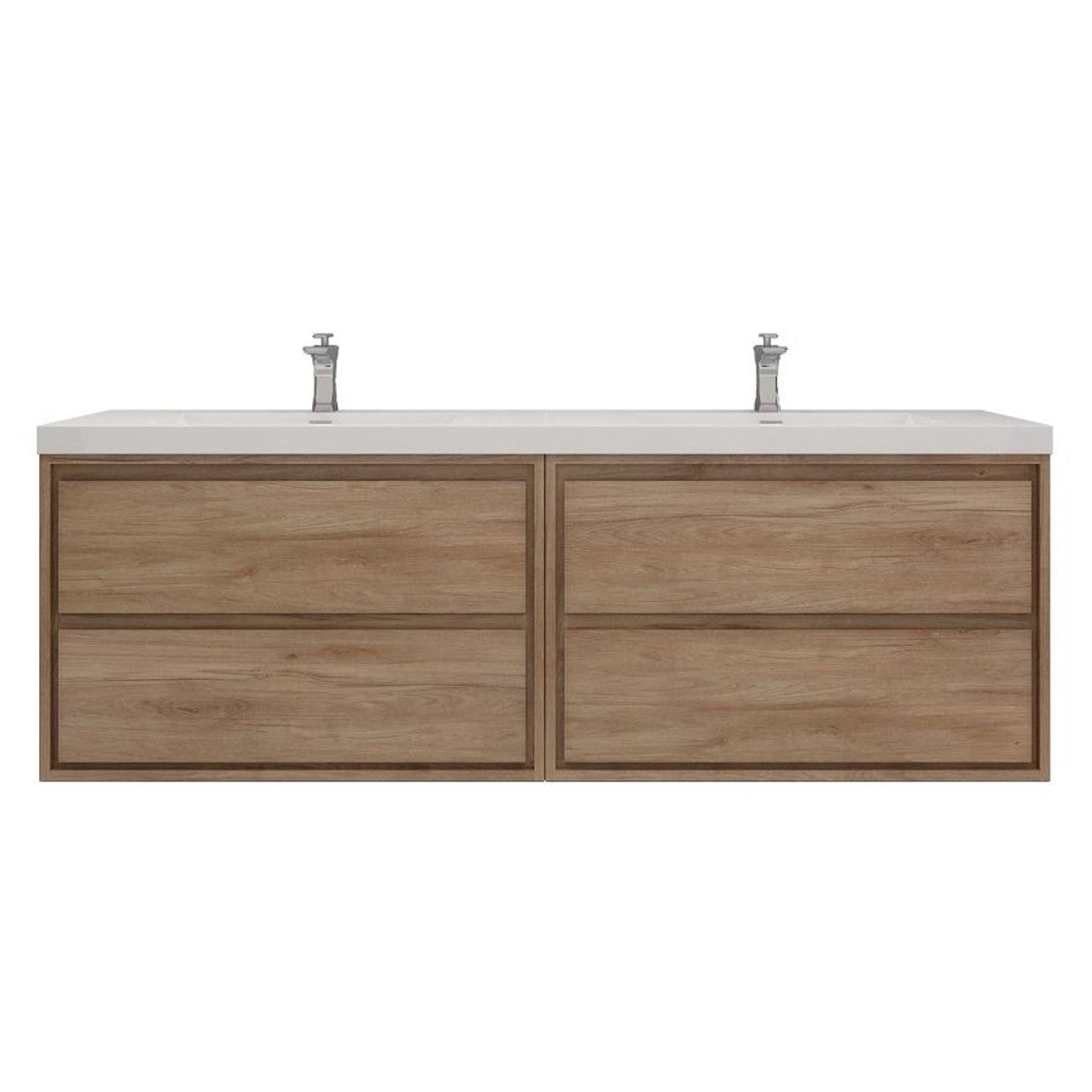 MOM8 72" Wall Mounted Modern Vanity - Double Sink (36"+36")
