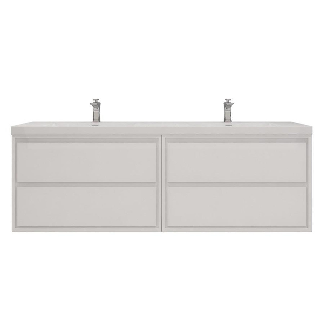 MOM8 84" Wall Mounted Modern Vanity - Double Sink (42"+42")