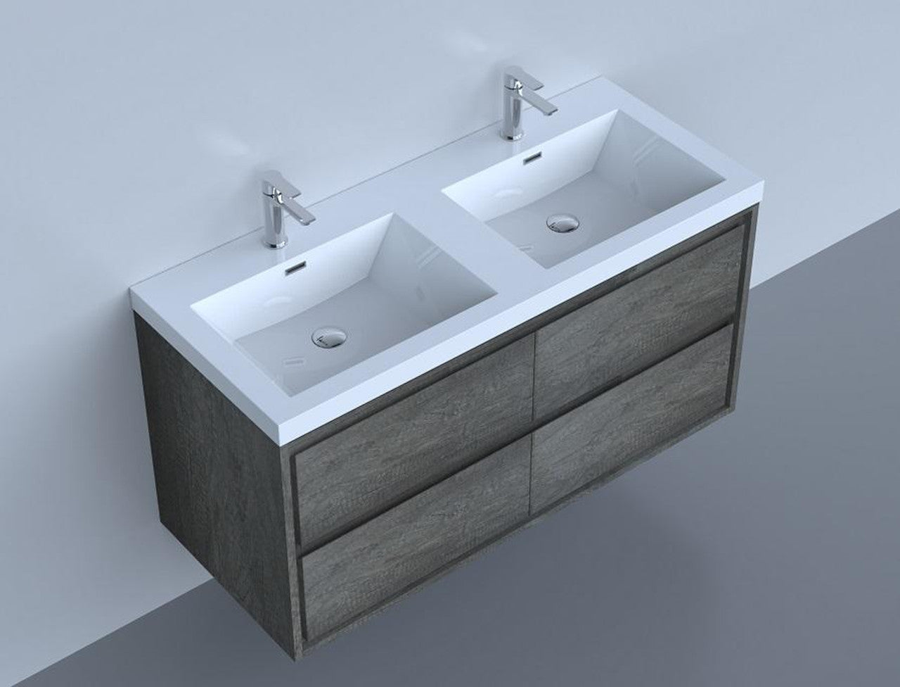 MOM8 48" Wall Mounted Modern Vanity - Double Sink