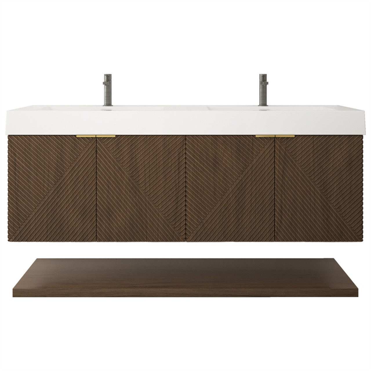 MT 60" Floating Modern Bathroom Vanity - Double Sink