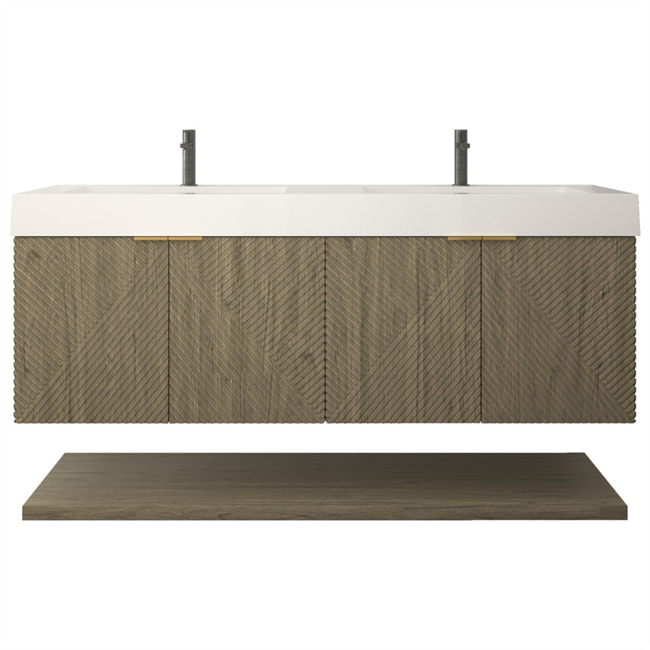 MT 60" Floating Modern Bathroom Vanity - Double Sink