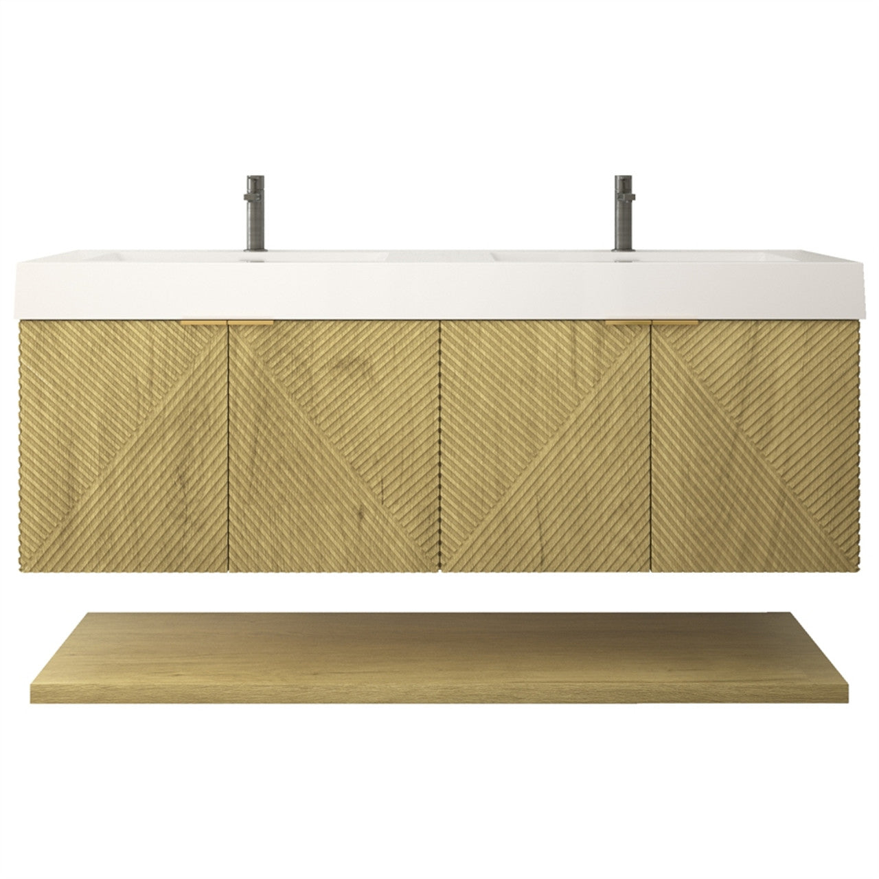 MT 60" Floating Modern Bathroom Vanity - Double Sink