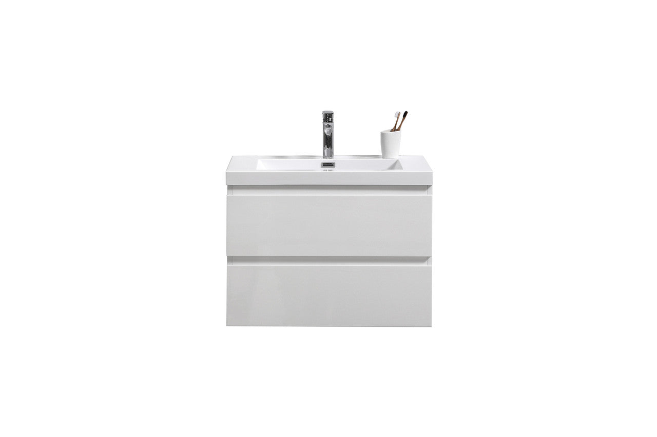 MOB 30" Wall Mounted Modern Bathroom Vanity with Reinforced Acrylic Sink