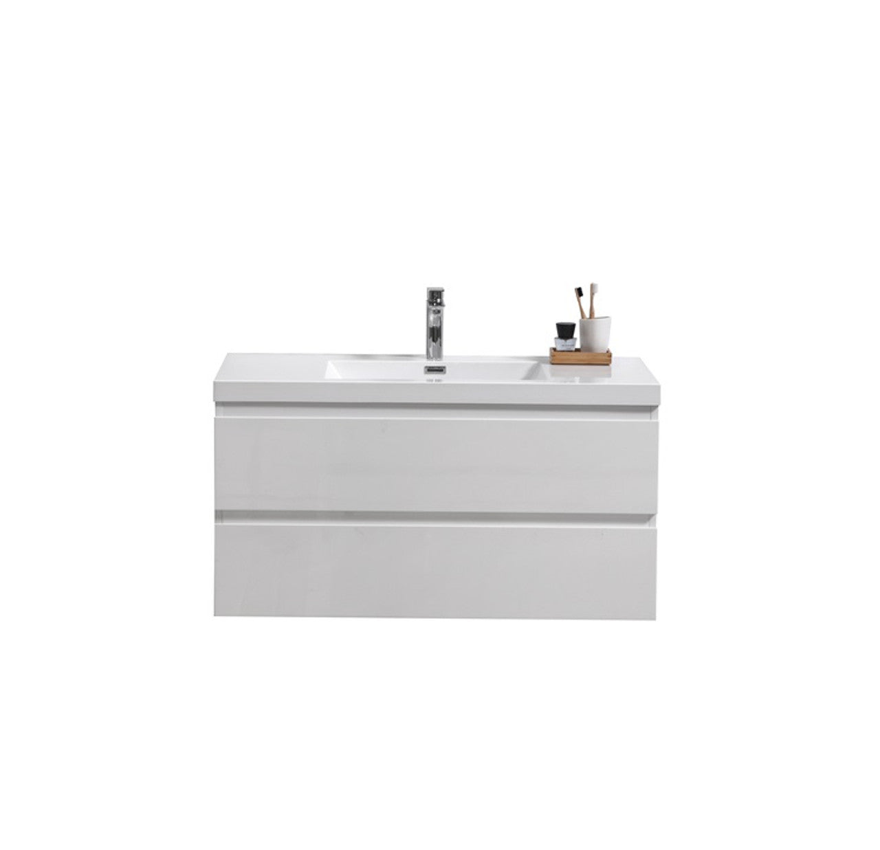 MOB 42" Wall Mounted Modern Bathroom Vanity with Reinforced Acrylic Sink