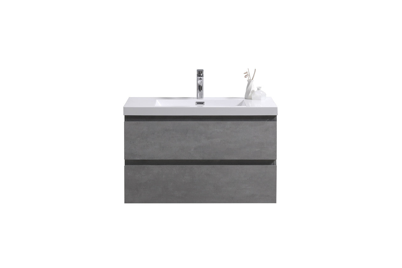 MOB 42" Wall Mounted Modern Bathroom Vanity with Reinforced Acrylic Sink