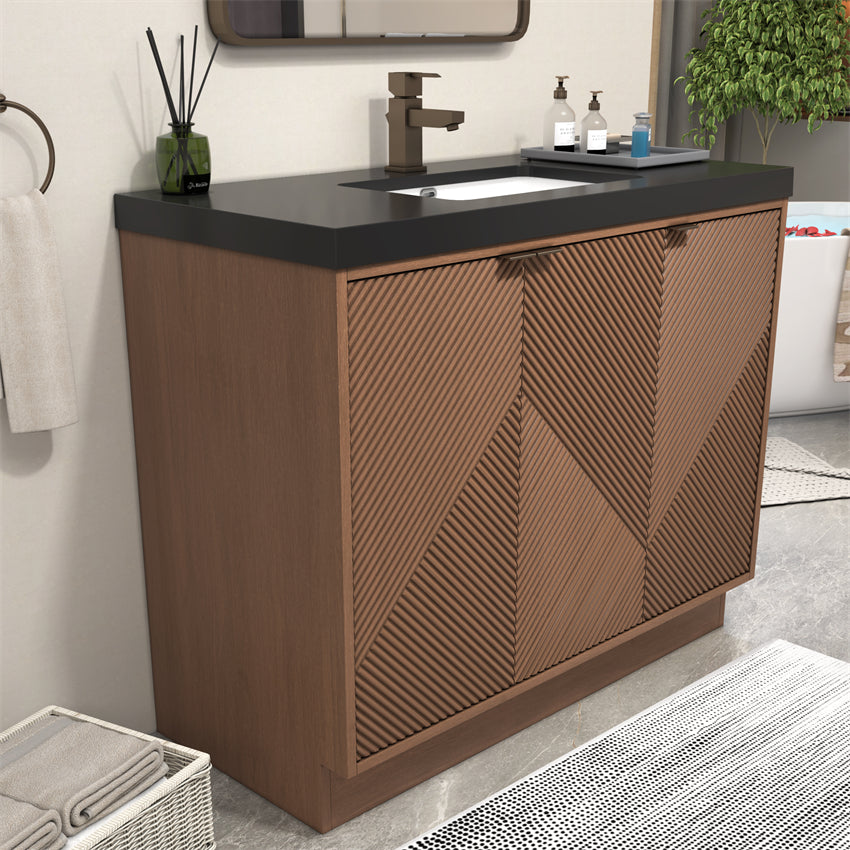 MT 42" Freestanding Modern Bathroom Vanity (Left Side)