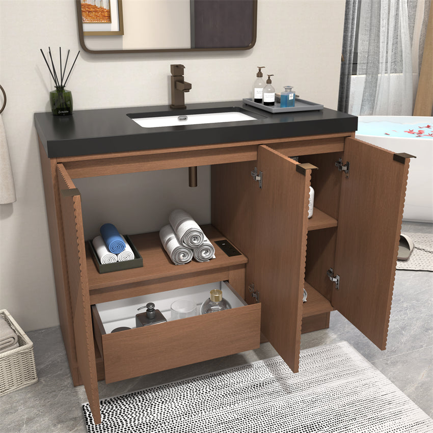 MT 42" Freestanding Modern Bathroom Vanity (Left Side)