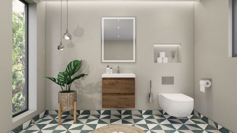 MOB 24" Wall Mounted Modern Bathroom Vanity with Reinforced Acrylic Sink