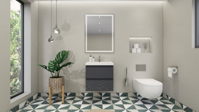 MOB 24" Wall Mounted Modern Bathroom Vanity with Reinforced Acrylic Sink