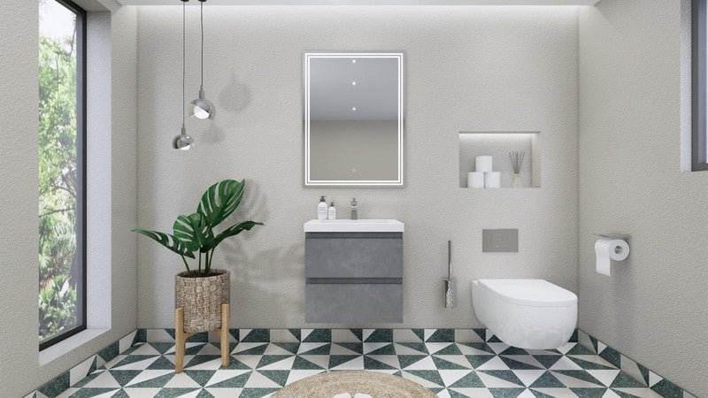 MOB 24" Wall Mounted Modern Bathroom Vanity with Reinforced Acrylic Sink