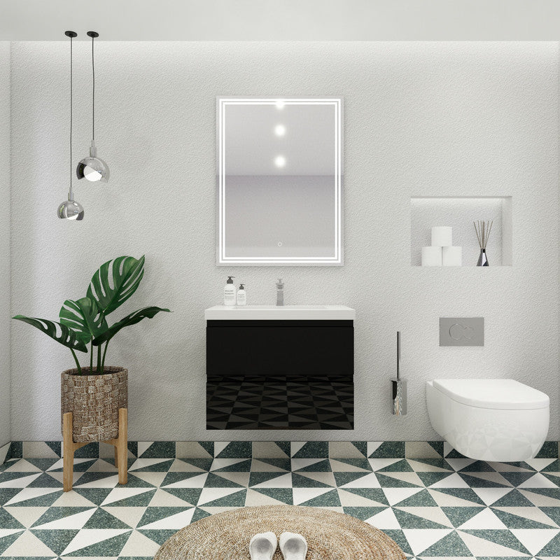 MOB 30" Wall Mounted Modern Bathroom Vanity with Reinforced Acrylic Sink
