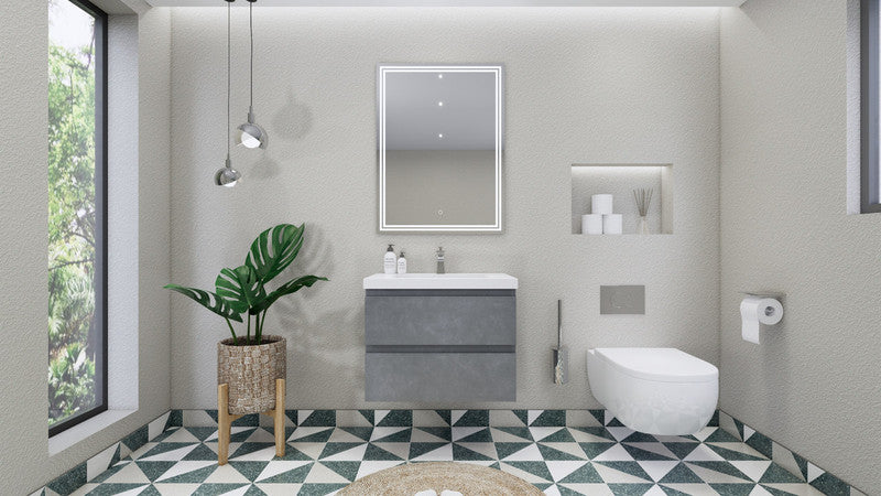 MOB 30" Wall Mounted Modern Bathroom Vanity with Reinforced Acrylic Sink