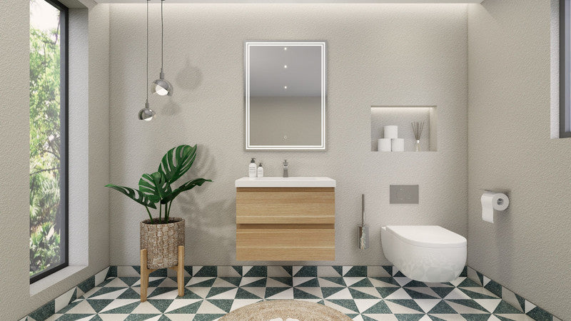 MOB 30" Wall Mounted Modern Bathroom Vanity with Reinforced Acrylic Sink