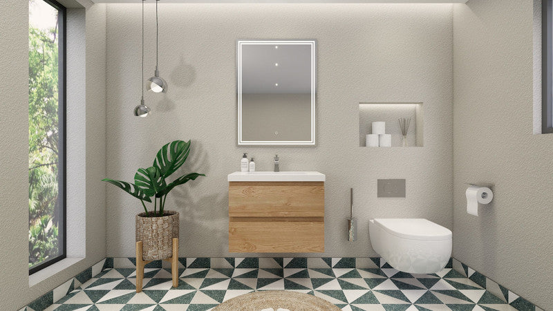 MOB 30" Wall Mounted Modern Bathroom Vanity with Reinforced Acrylic Sink