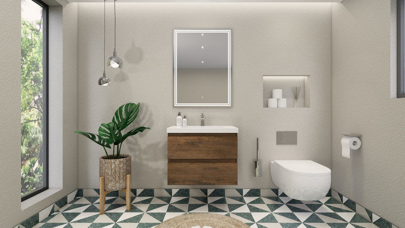 MOB 30" Wall Mounted Modern Bathroom Vanity with Reinforced Acrylic Sink