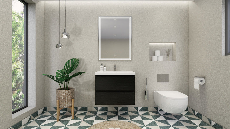 MOB 30" Wall Mounted Modern Bathroom Vanity with Reinforced Acrylic Sink