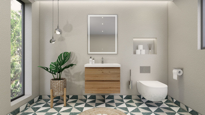 MOB 30" Wall Mounted Modern Bathroom Vanity with Reinforced Acrylic Sink