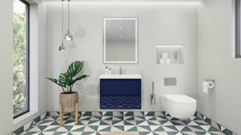 MOB 30" Wall Mounted Modern Bathroom Vanity with Reinforced Acrylic Sink