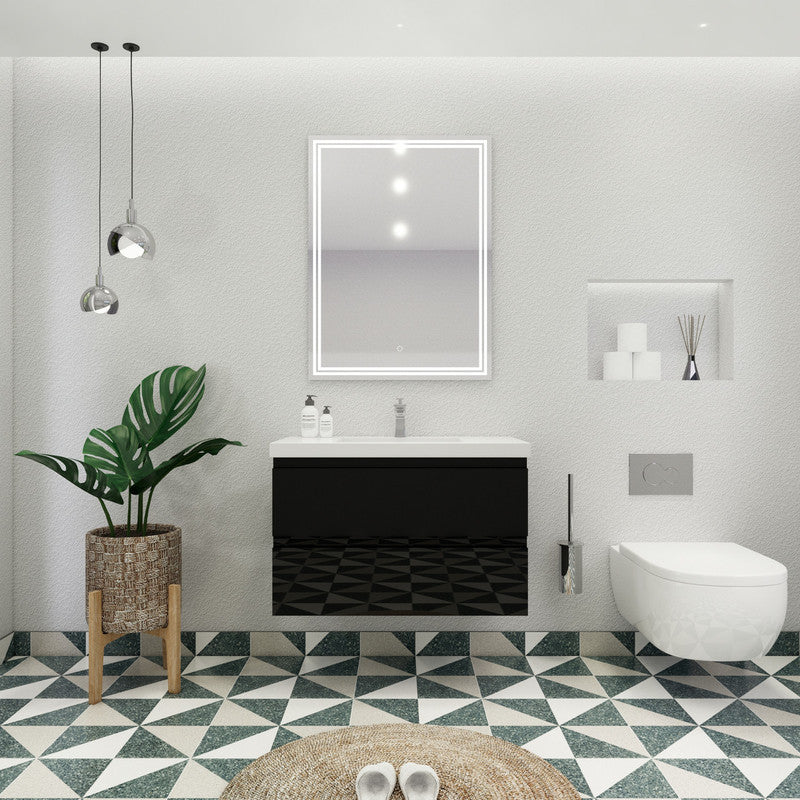 MOB 36" Wall Mounted Modern Bathroom Vanity with Reinforced Acrylic Sink