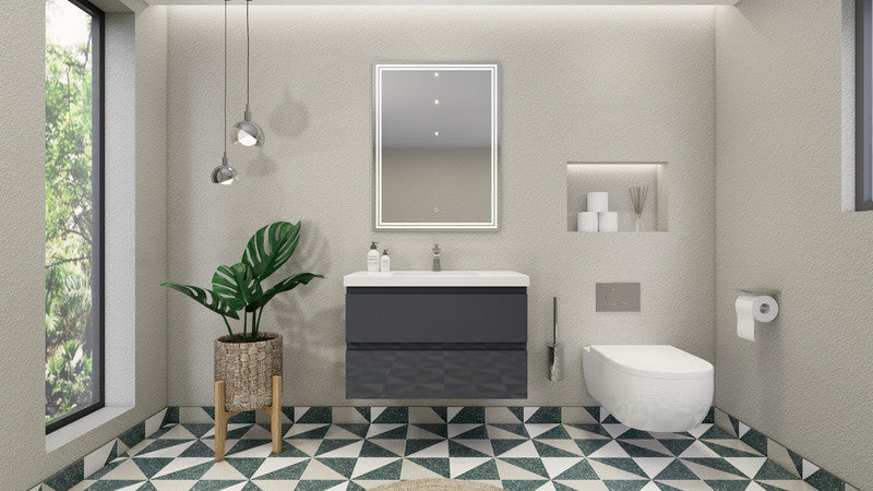 MOB 36" Wall Mounted Modern Bathroom Vanity with Reinforced Acrylic Sink