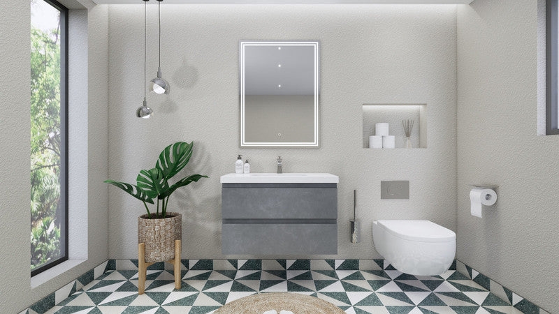 MOB 36" Wall Mounted Modern Bathroom Vanity with Reinforced Acrylic Sink