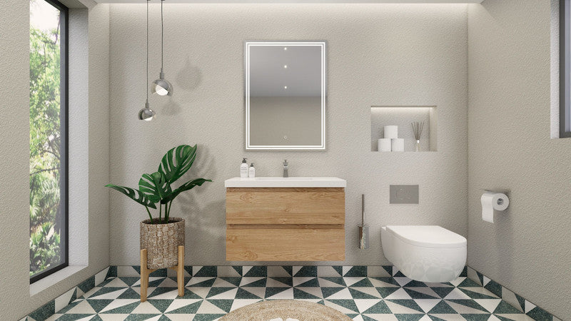 MOB 36" Wall Mounted Modern Bathroom Vanity with Reinforced Acrylic Sink