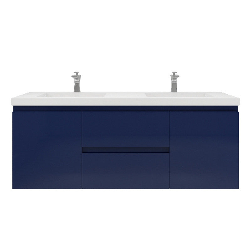 MOB 60" Wall Mounted Modern Bathroom Vanity with Reinforced Acrylic Sink (Double Sink)