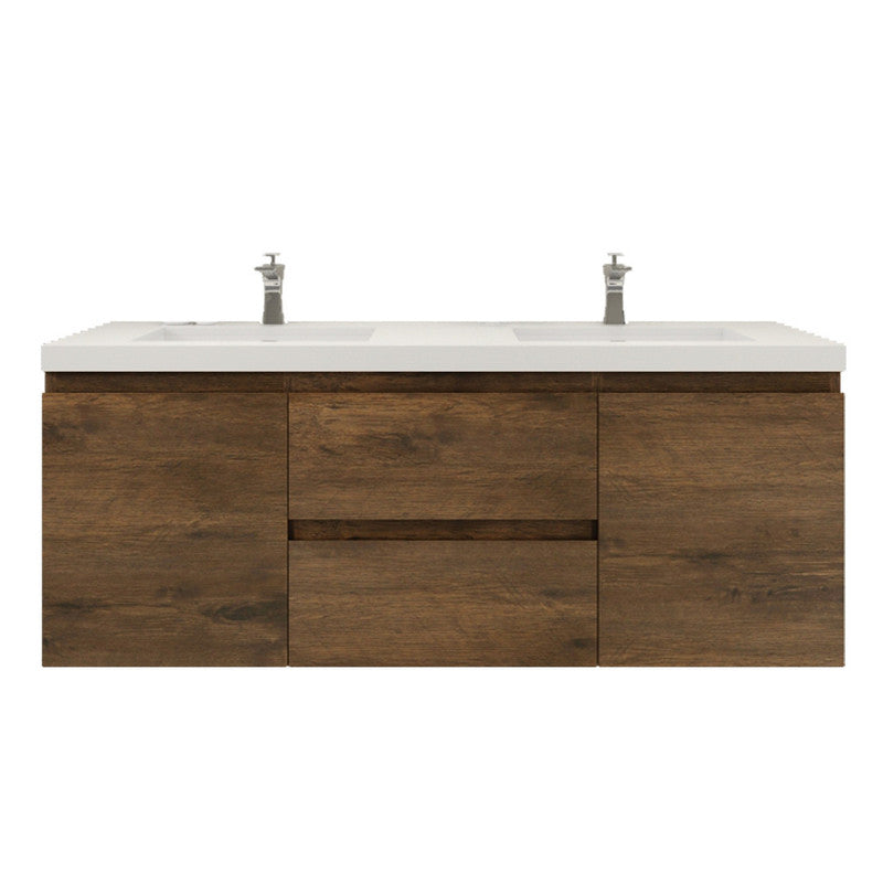 MOB 60" Wall Mounted Modern Bathroom Vanity with Reinforced Acrylic Sink (Double Sink)