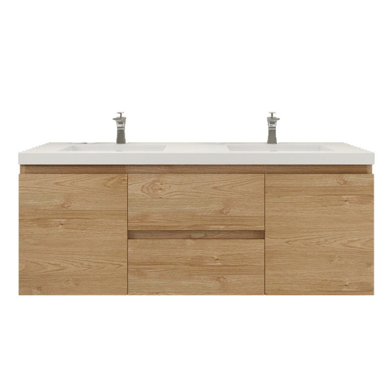 MOB 60" Wall Mounted Modern Bathroom Vanity with Reinforced Acrylic Sink (Double Sink)