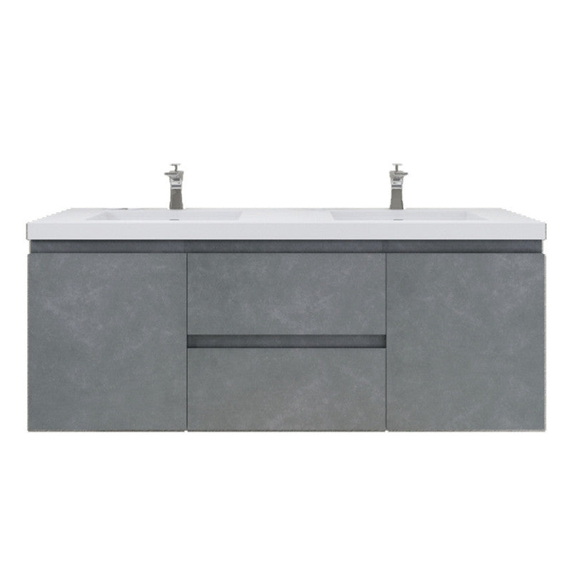 MOB 60" Wall Mounted Modern Bathroom Vanity with Reinforced Acrylic Sink (Double Sink)