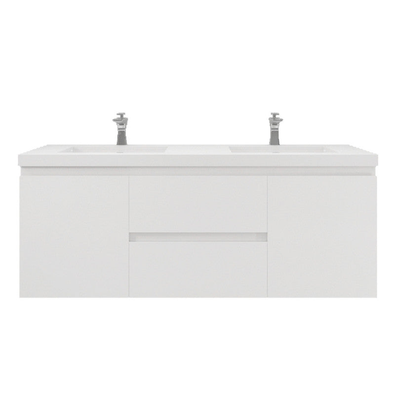MOB 60" Wall Mounted Modern Bathroom Vanity with Reinforced Acrylic Sink (Double Sink)