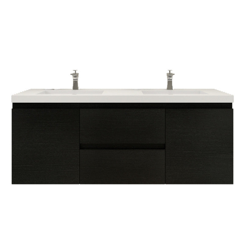 MOB 60" Wall Mounted Modern Bathroom Vanity with Reinforced Acrylic Sink (Double Sink)