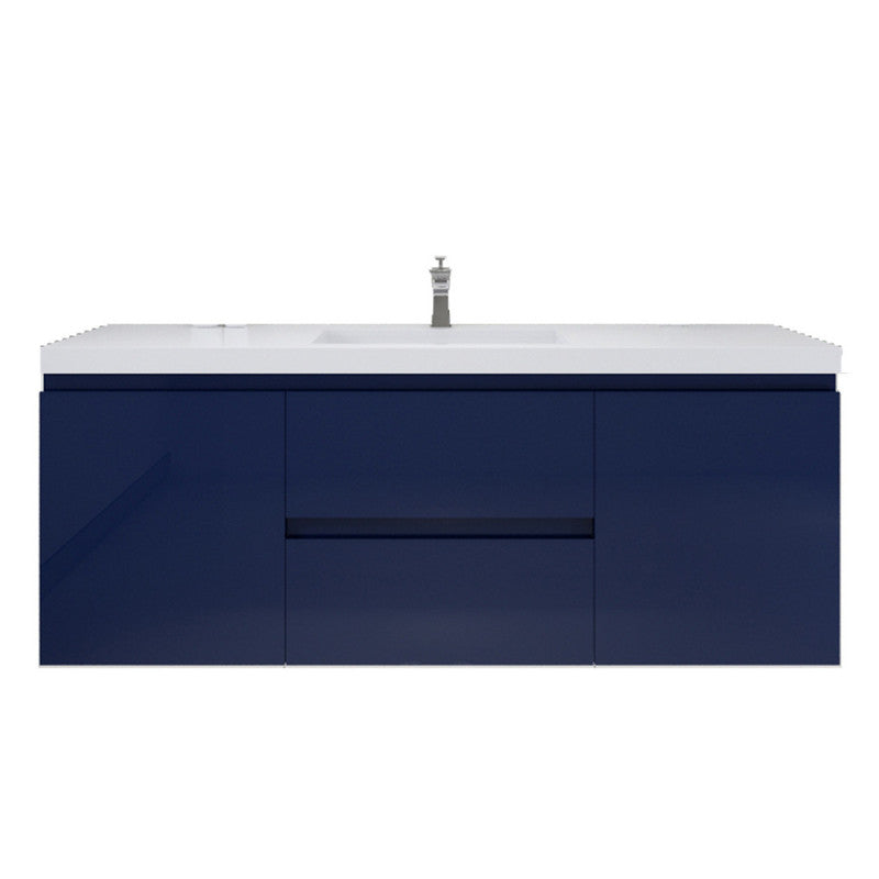 MOB 60" Wall Mounted Modern Bathroom Vanity with Reinforced Acrylic Sink (Single Sink)