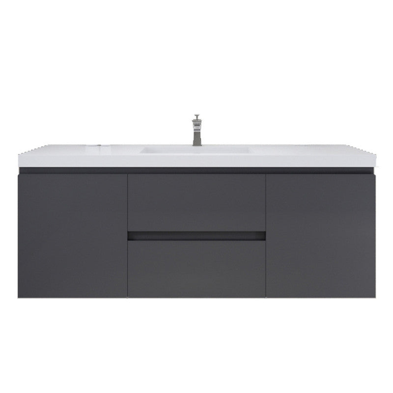 MOB 60" Wall Mounted Modern Bathroom Vanity with Reinforced Acrylic Sink (Single Sink)