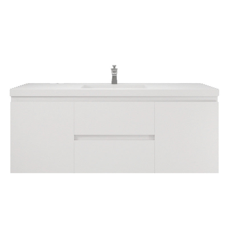 MOB 60" Wall Mounted Modern Bathroom Vanity with Reinforced Acrylic Sink (Single Sink)
