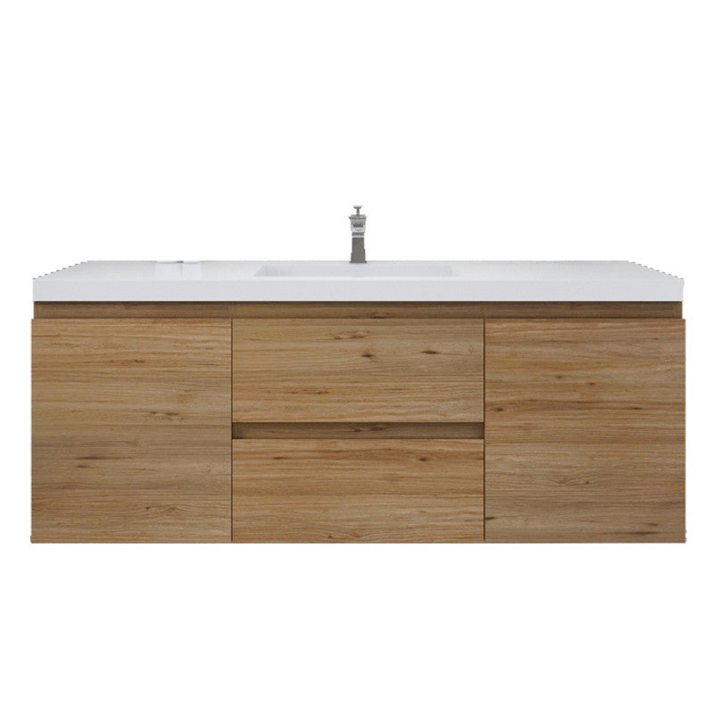 MOB 60" Wall Mounted Modern Bathroom Vanity with Reinforced Acrylic Sink (Single Sink)