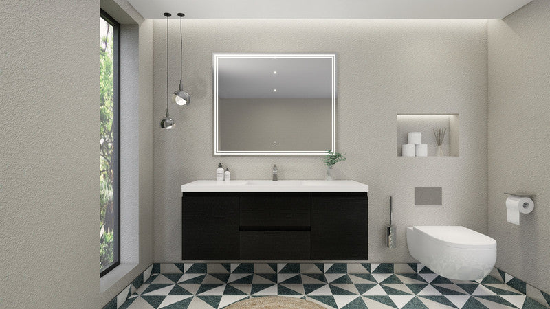 MOB 60" Wall Mounted Modern Bathroom Vanity with Reinforced Acrylic Sink (Single Sink)
