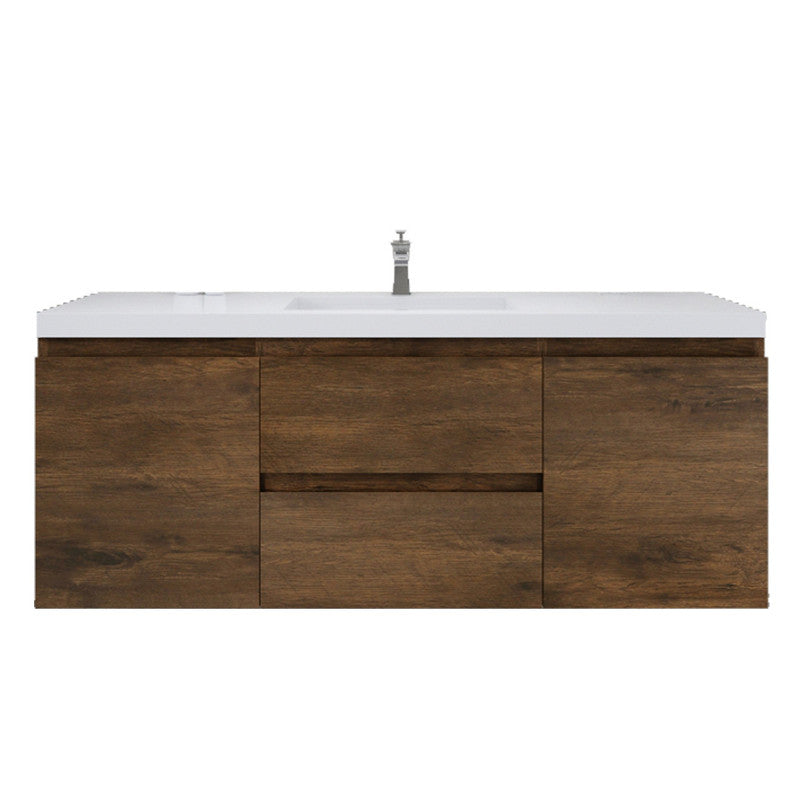 MOB 60" Wall Mounted Modern Bathroom Vanity with Reinforced Acrylic Sink (Single Sink)