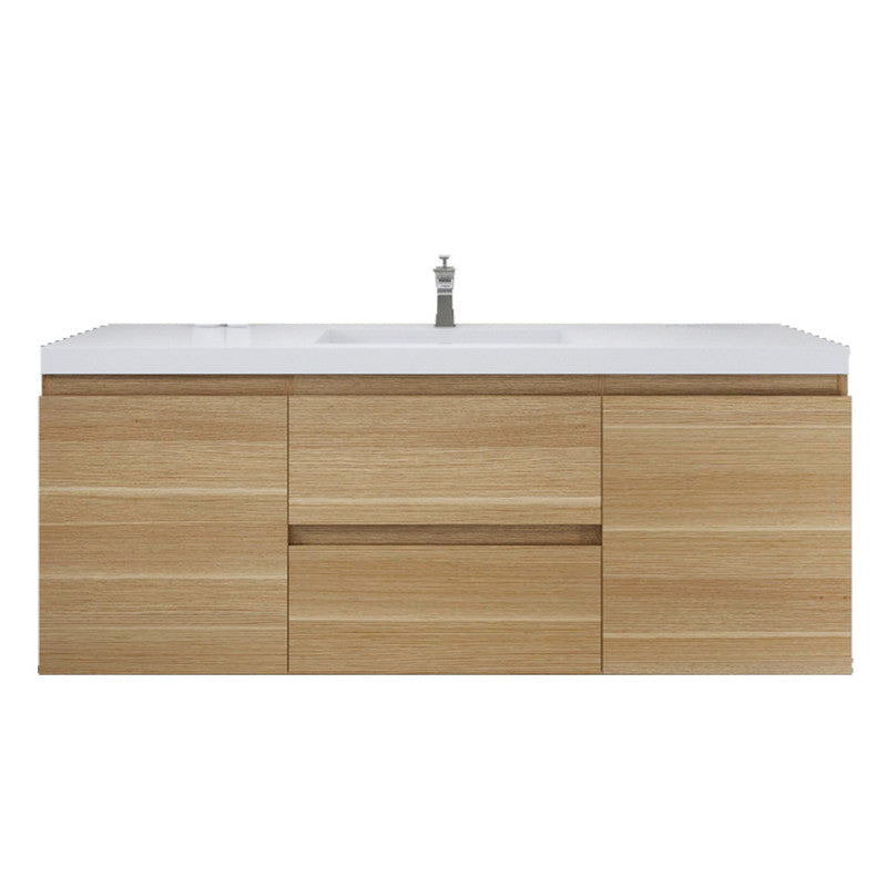 MOB 60" Wall Mounted Modern Bathroom Vanity with Reinforced Acrylic Sink (Single Sink)