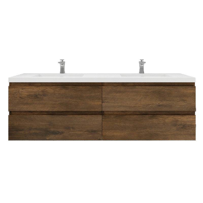 MOB 72" Wall Mounted Modern Bathroom Vanity with Reinforced Acrylic Sink (Double Sink)
