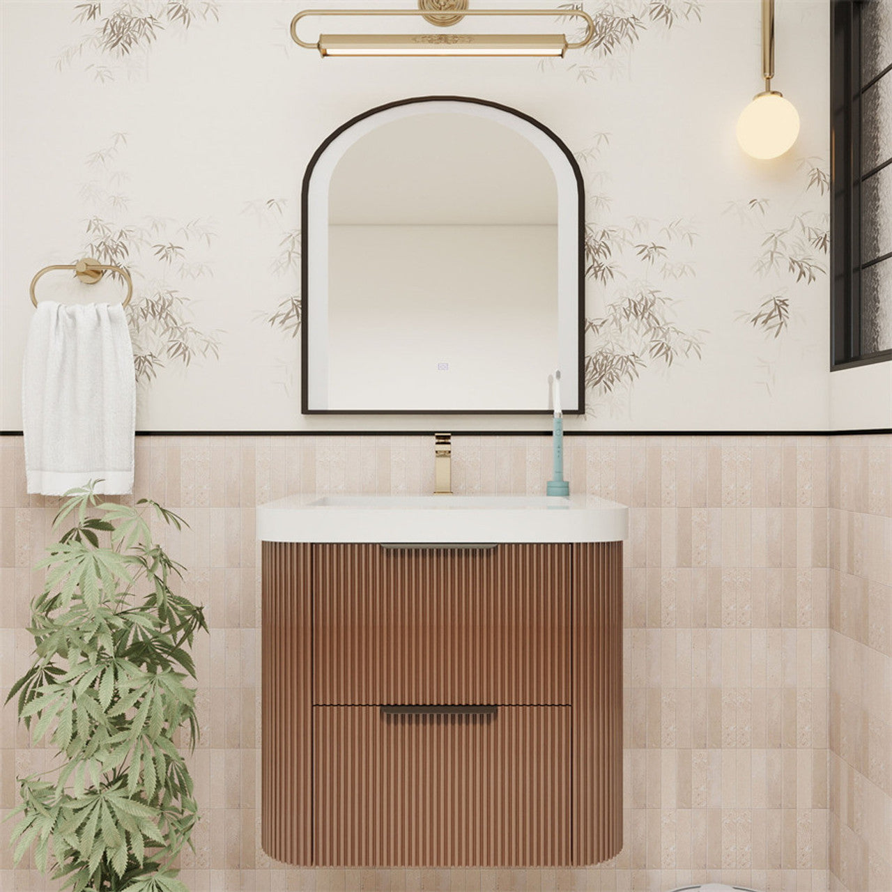 Celine 24" Fluted Floating Bathroom Vanity