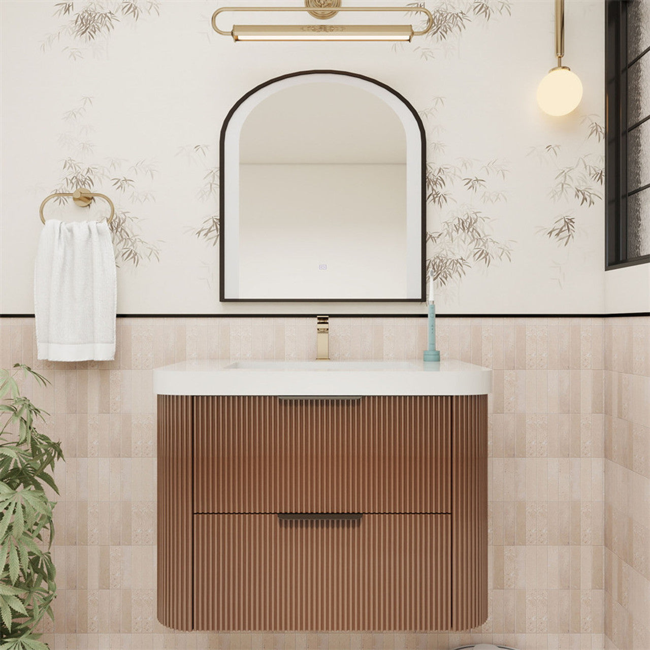Celine 30" Fluted Floating Bathroom Vanity