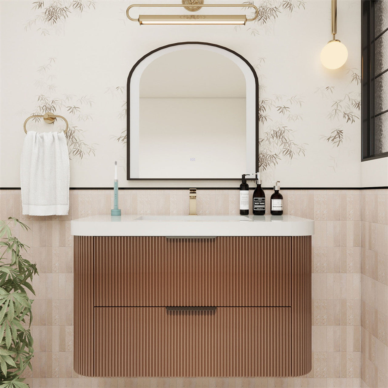 Celine 36" Fluted Floating Bathroom Vanity