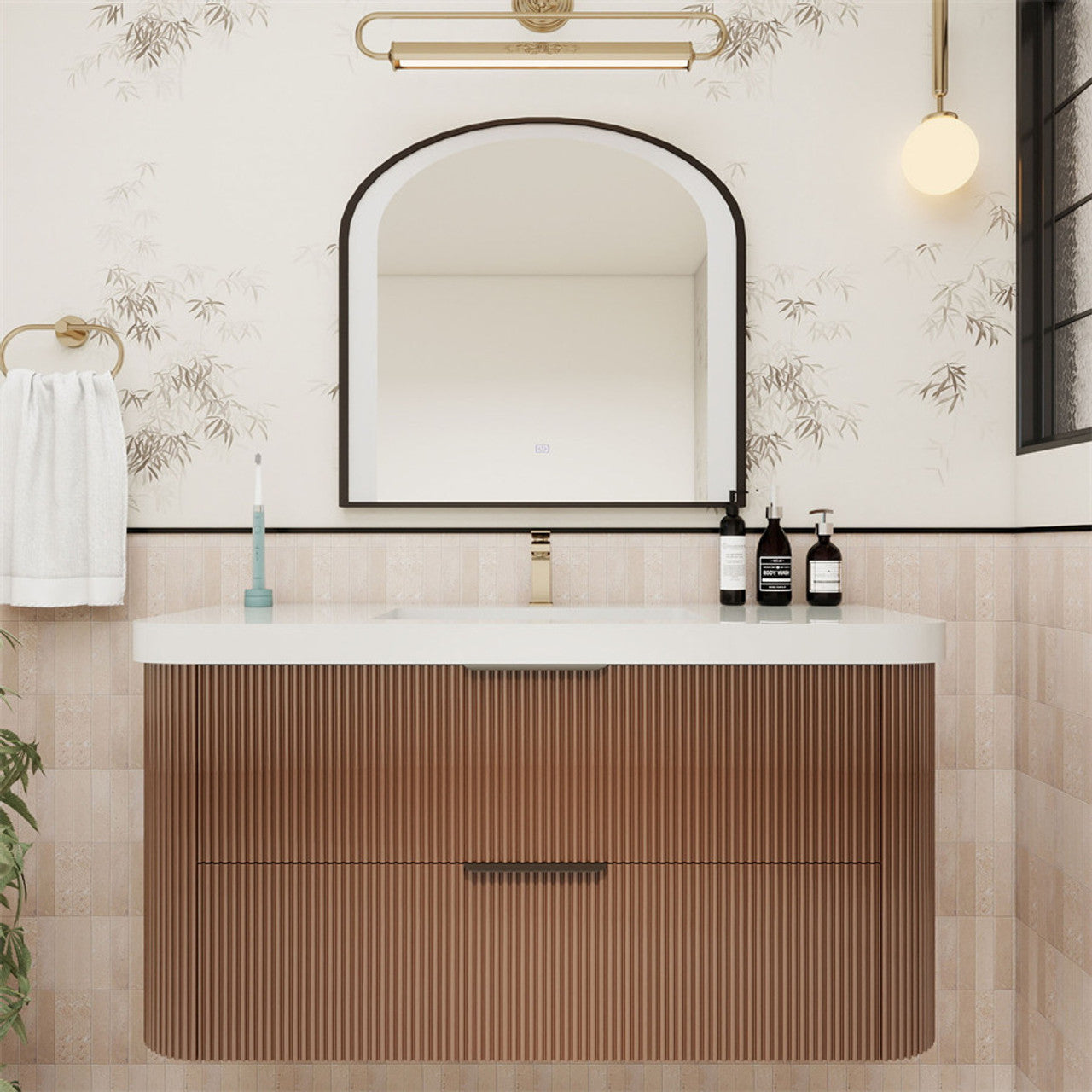 Celine 42" Fluted Floating Bathroom Vanity