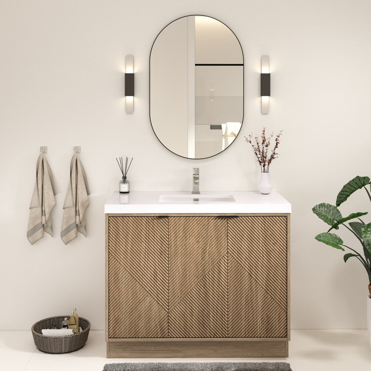 MT 42" Freestanding Modern Bathroom Vanity (Right Side)