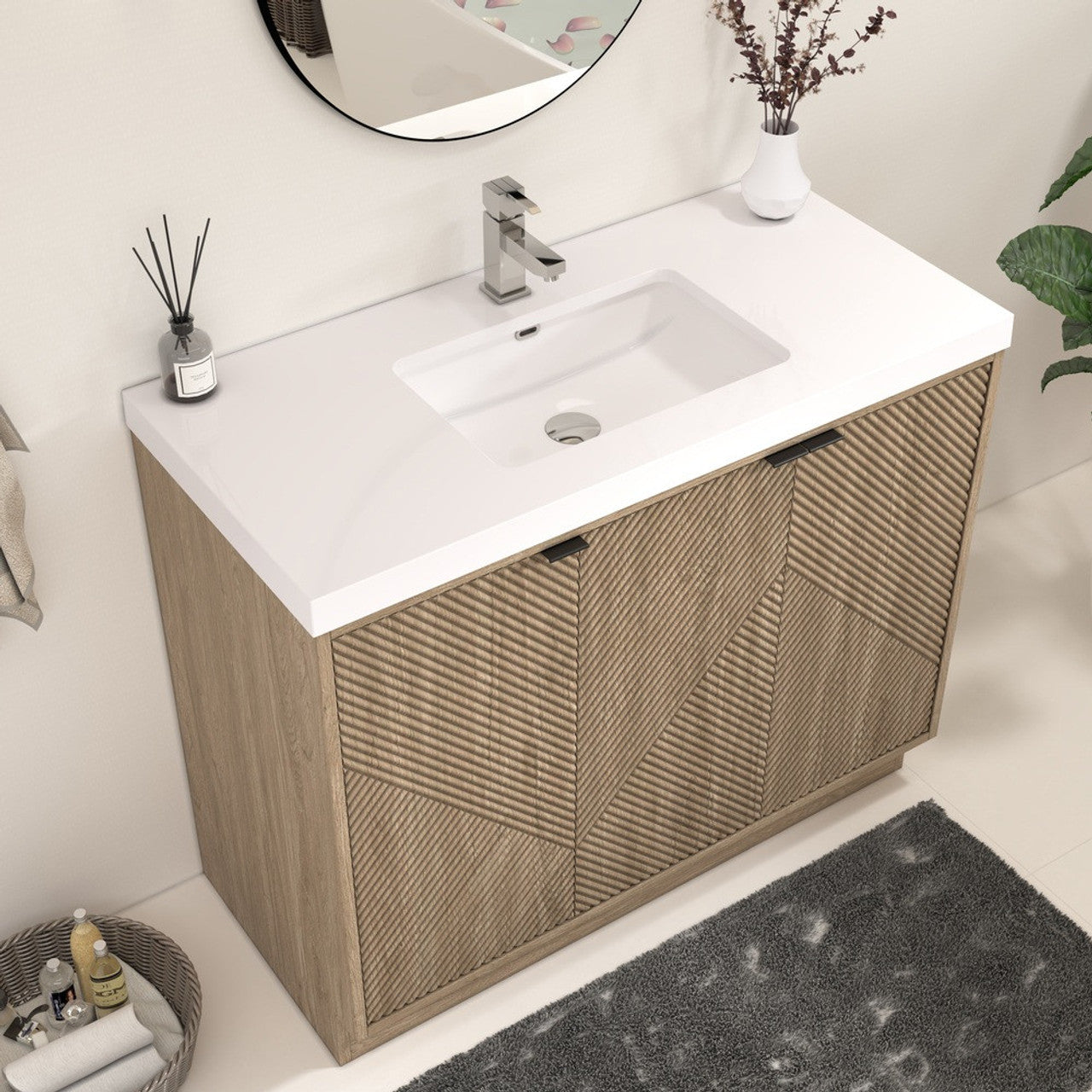 MT 42" Freestanding Modern Bathroom Vanity (Right Side)