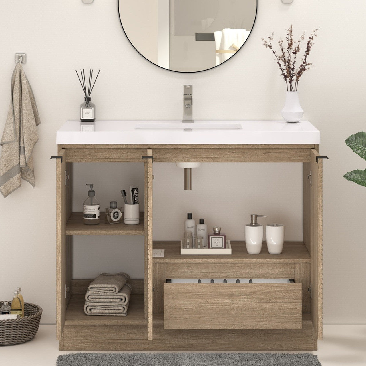 MT 42" Freestanding Modern Bathroom Vanity (Right Side)
