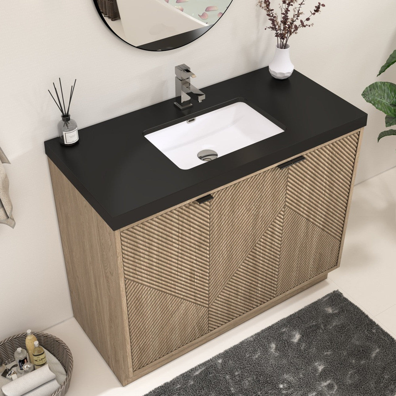 MT 42" Freestanding Modern Bathroom Vanity (Right Side)